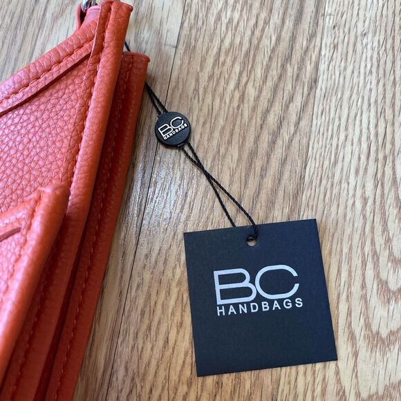 BC Handbags 2 Pocket Purse Crossbody Orange 2303